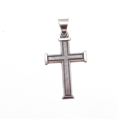 Rand & Paseka 925 Sterling Silver Vintage Cross Oxidized Charm Pendant