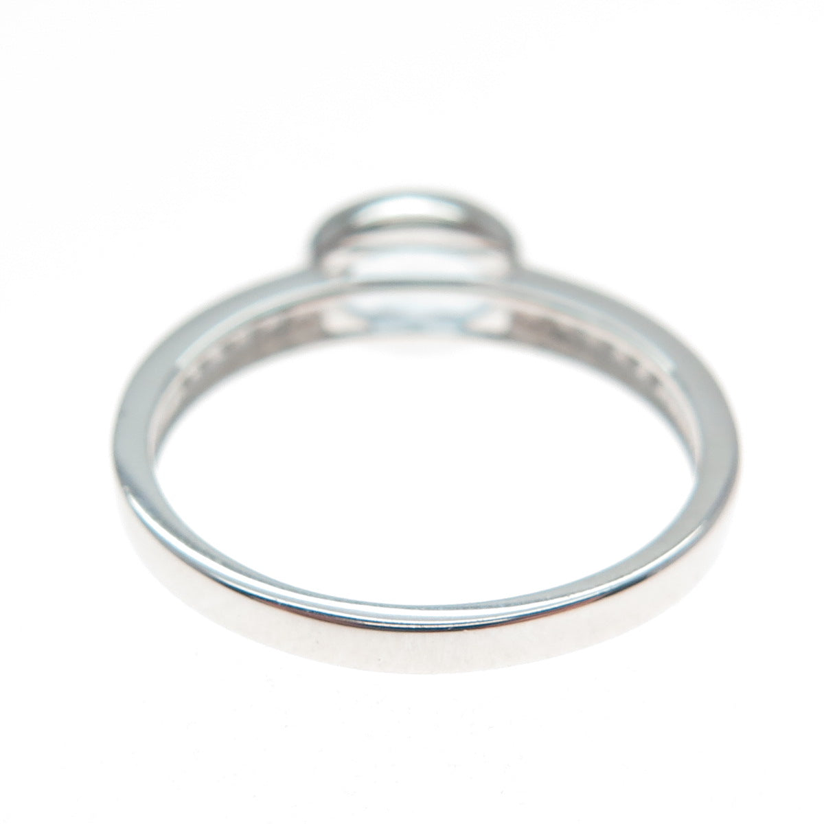 DSMK Sterling Silver Real Oval-Cut Blue & Round-Cut White Topaz Ring Size 8.25
