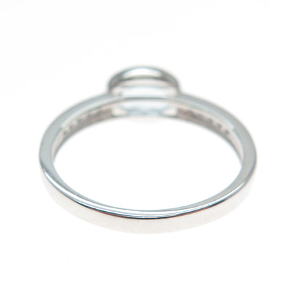 DSMK Sterling Silver Real Oval-Cut Blue & Round-Cut White Topaz Ring Size 8.25