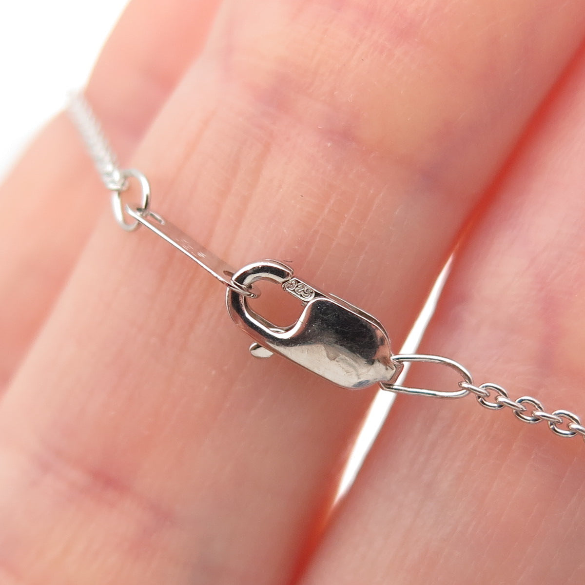 925 Sterling Silver C Z Twisted Pendant Cable Chain Necklace 18"