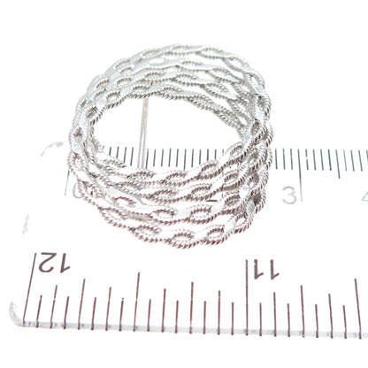 A & Z HAYWARD 925 Sterling Silver Vintage Interlocked Eternity Circle Pin Brooch