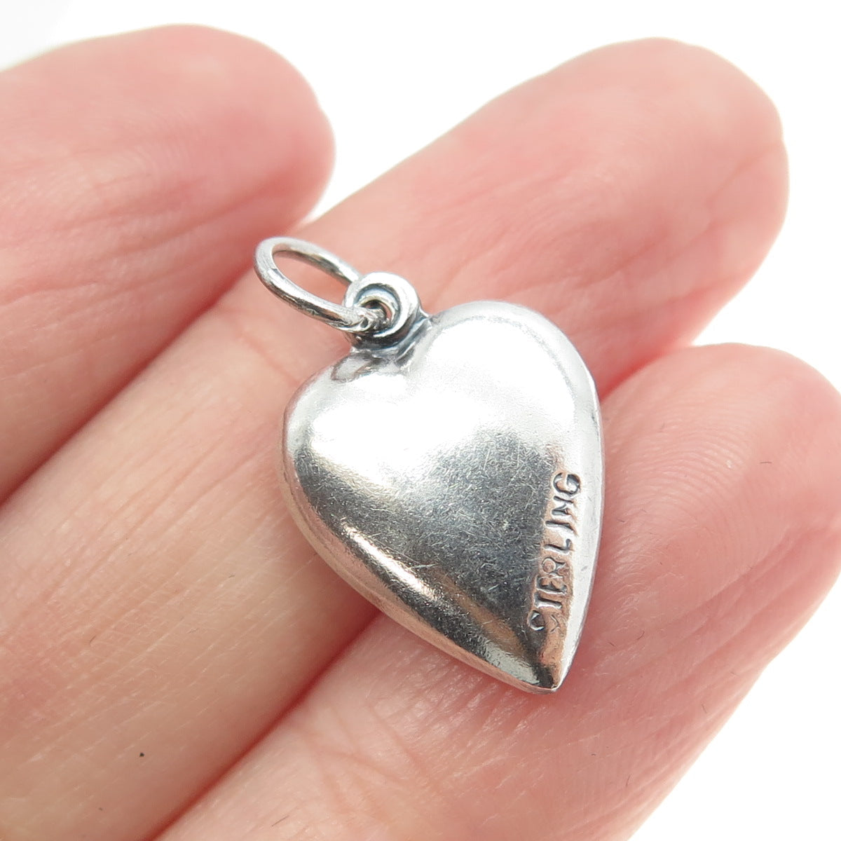 925 Sterling Silver Antique Art Deco Ornate Heart Charm Pendant