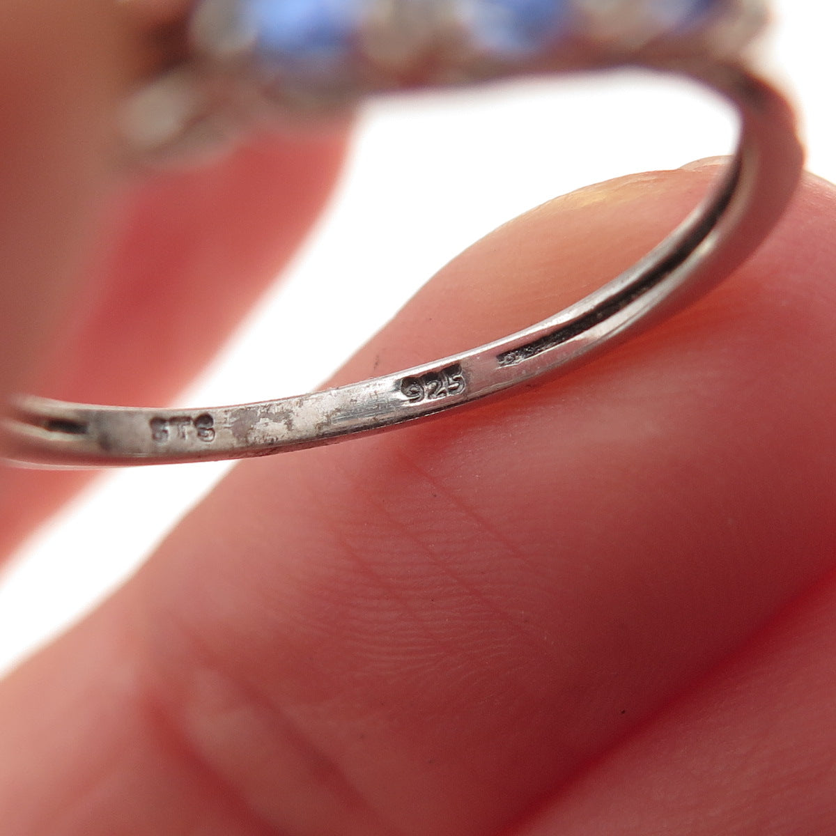 Chuck Clemency 925 Sterling Silver Real Oval-Cut Tanzanite Ring Size 8