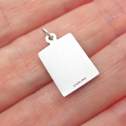 925 Sterling Silver Red Enamel Who Deserves My Heart Minimalist Charm Pendant