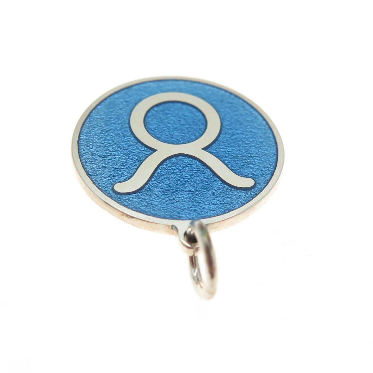 925 Sterling Silver Blue Enamel Taurus Zodiac Sign Minimalist Charm Pendant