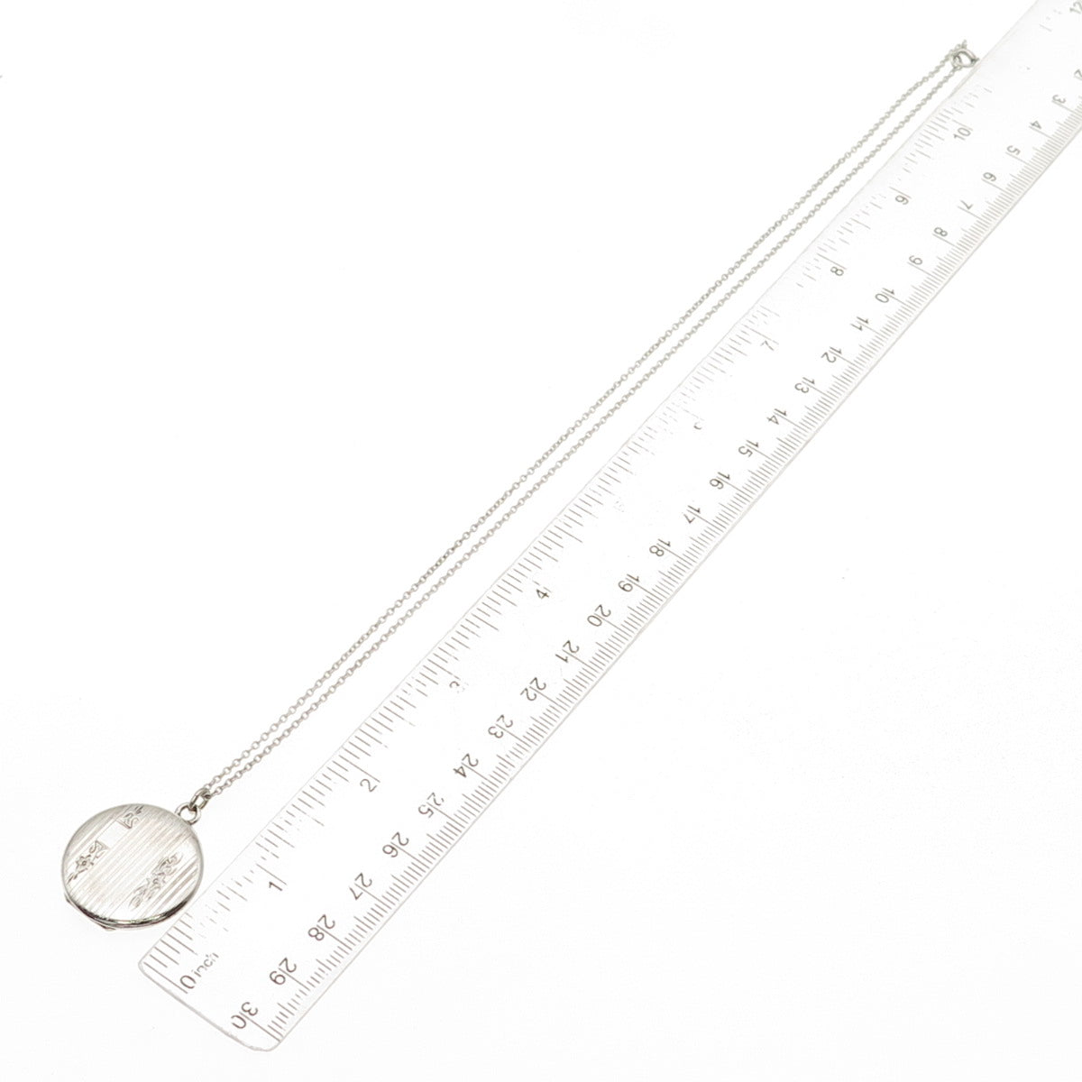 Binder Bros Sterling Silver Antique Art Deco Locket Pendant Chain Necklace 20"