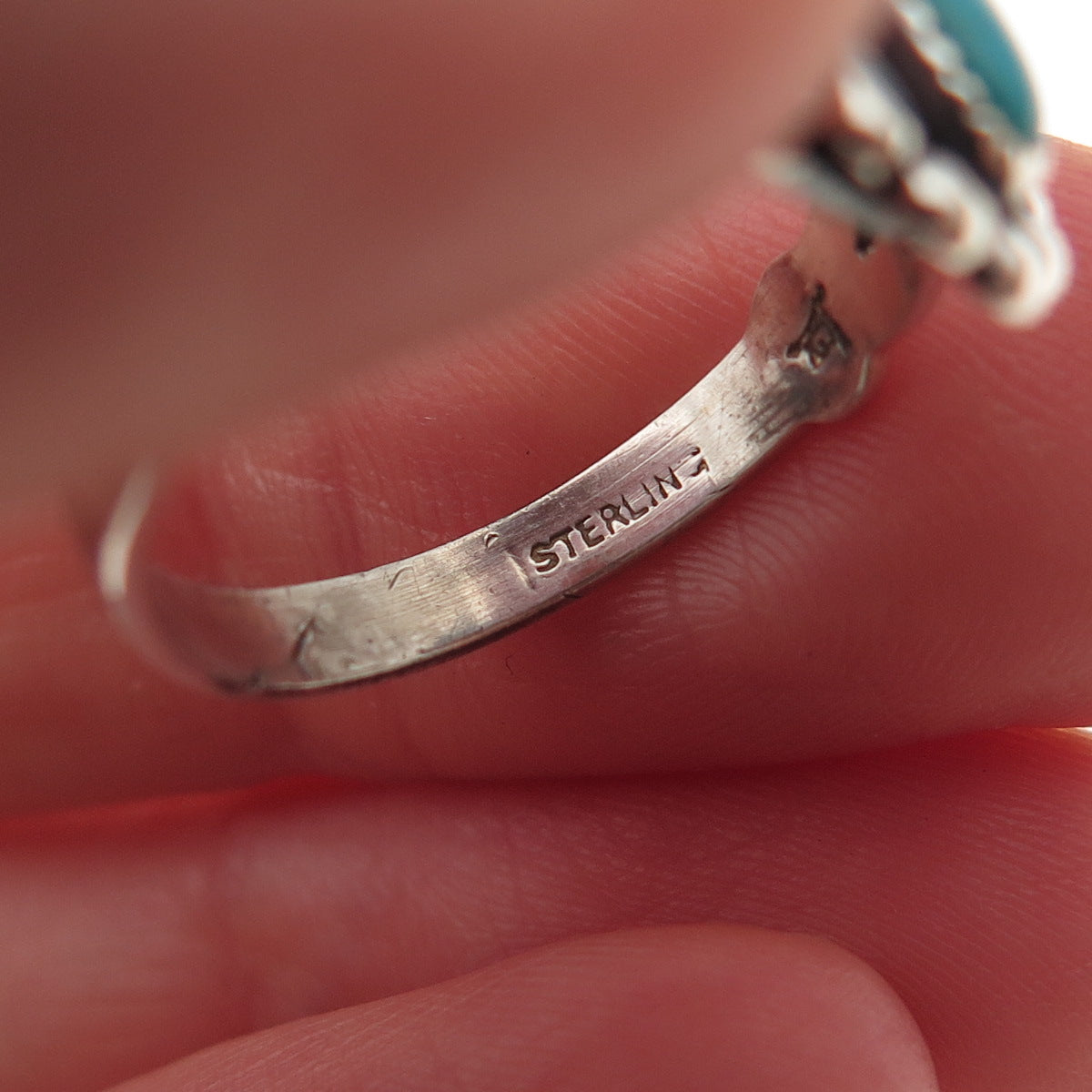 Bell Trading Post Old Pawn 925 Sterling Silver Vintage Turquoise Ring Size 5.5