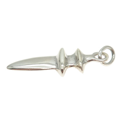 925 Sterling Silver Vintage BNC Dagger Oxidized Charm Pendant