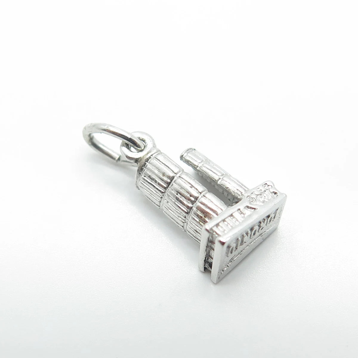 925 Sterling Silver Vintage Canada Toronto City Hall 3D Charm Pendant