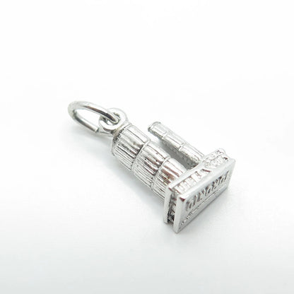 925 Sterling Silver Vintage Canada Toronto City Hall 3D Charm Pendant