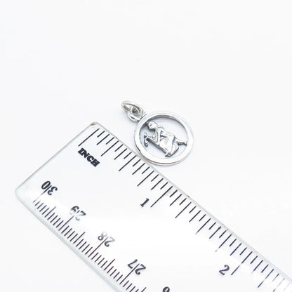 925 Sterling Silver Vintage Indian Hunter Charm Pendant