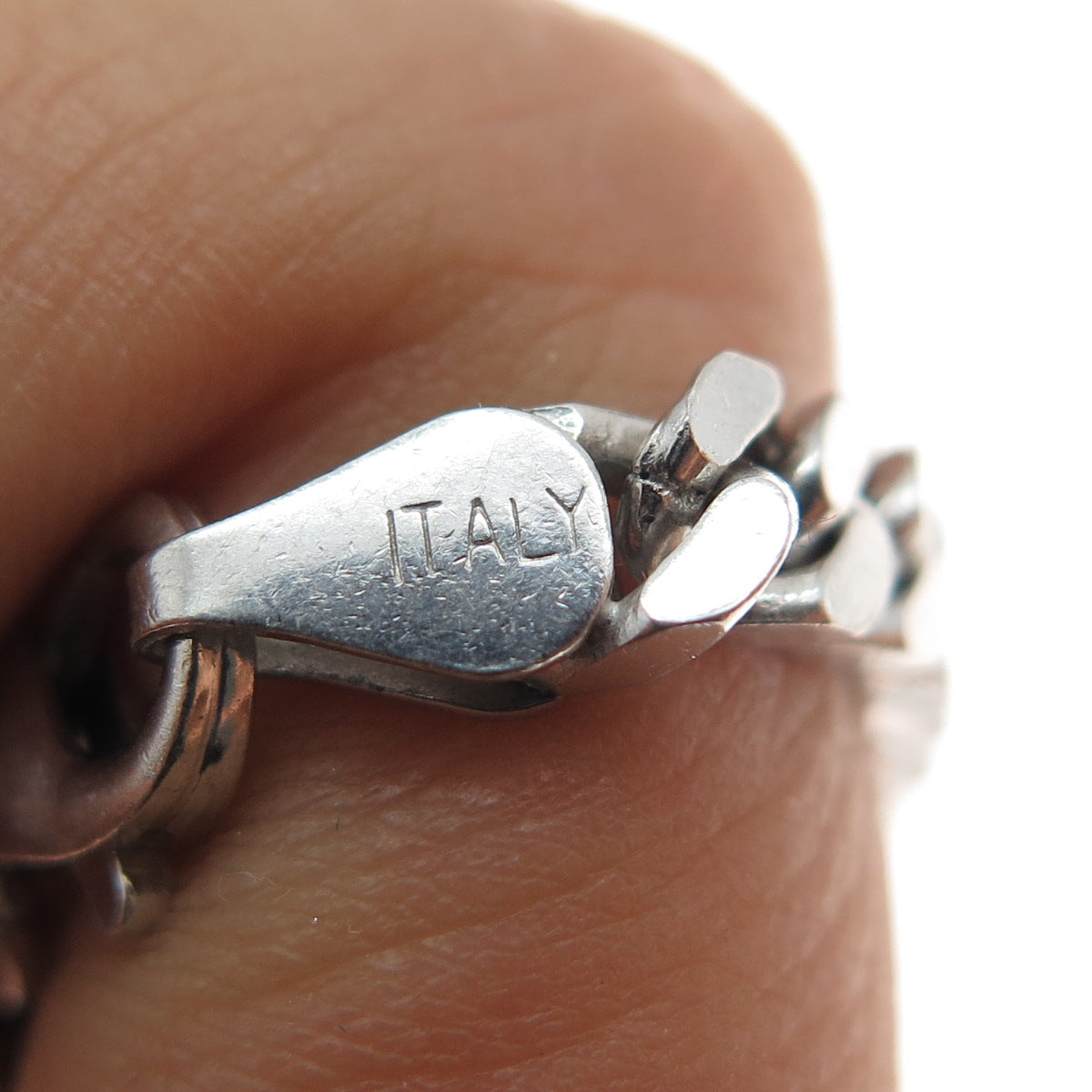 925 Sterling Silver Vintage Italy Cuban Chain Necklace 24"