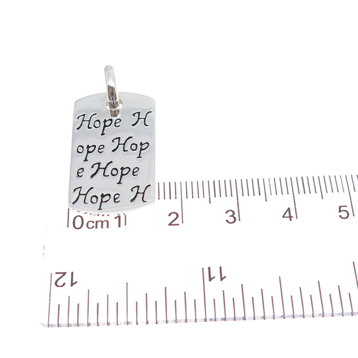 MWS Mark Wasserman Samara 925 Sterling Silver Vintage Hope Dog Tag Pendant