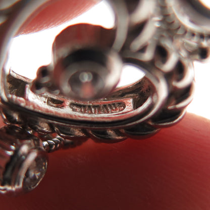 JUDITH RIPKA 925 Sterling C Z Interchangeable Heart Charm Omega Back Earrings