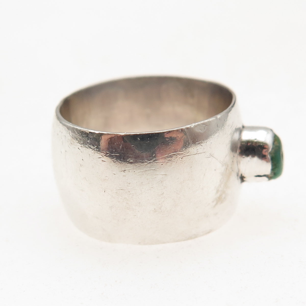 Old Pawn 925 Sterling Silver Vintage Royston Turquoise Tribal Ring Size 7.25