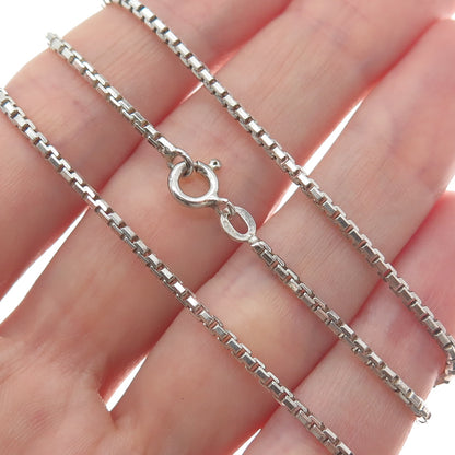 925 Sterling Silver Vintage Box Chain Necklace 16"