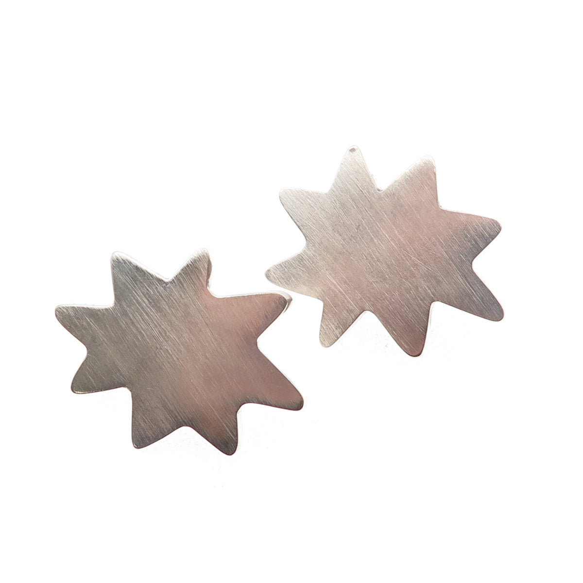 Carla 925 Sterling Silver Vintage 1992 Starburst Modernist Omega Back Earrings