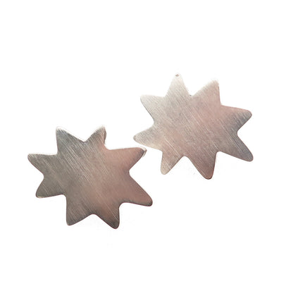 Carla 925 Sterling Silver Vintage 1992 Starburst Modernist Omega Back Earrings