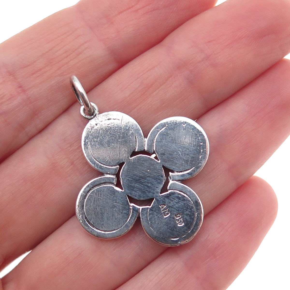 950 Silver Vintage Cross Oxidized Charm Pendant