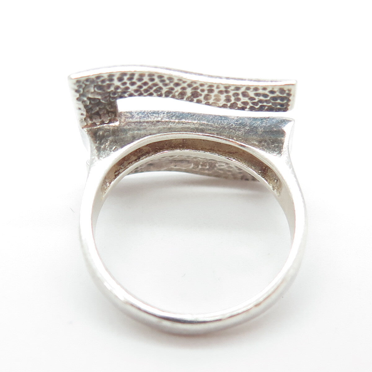 925 Sterling Silver Vintage Lucky Number "2" Modernist Ring Size 9.25