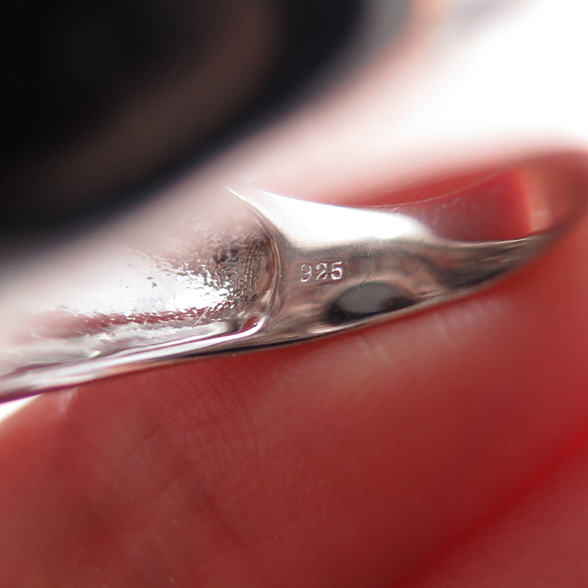 925 Sterling Silver Real Round-Cut Black Spinel Modernist Ring Size 7.5