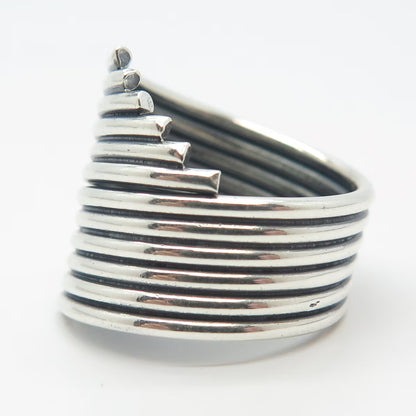 925 Sterling Silver Vintage Wire Wrapped Ring Size 7.5