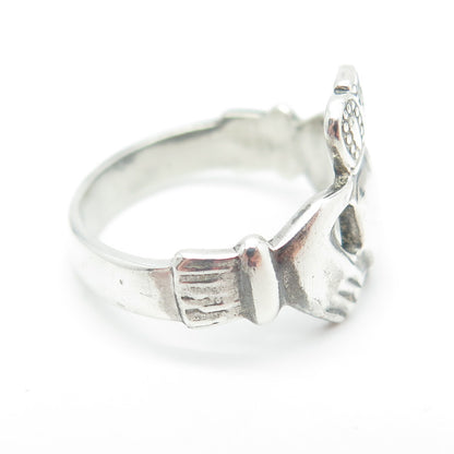 925 Sterling Silver Vintage 1976 OC Ireland Claddgh Ring Size 7.5