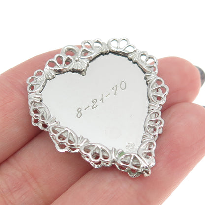 925 Sterling Silver Vintage "Sweet 16" Heart Ornate Pendant