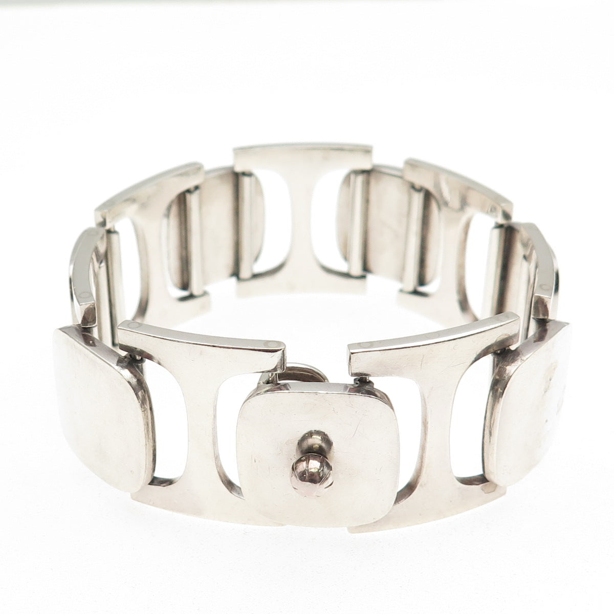 Bent Knudsen 925S Sterling Silver Vintage Denmark Modernist Bracelet 7.25" #77