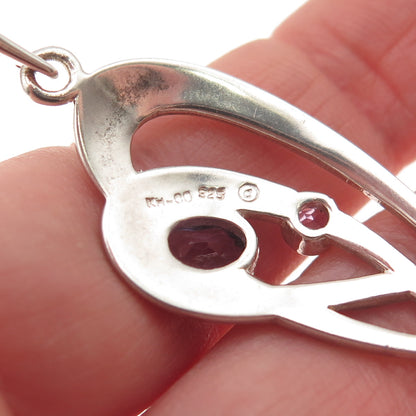 KIT HEATH Sterling Vintage 1990 Real Amethyst Modernist Bangle Bracelet 6.75"