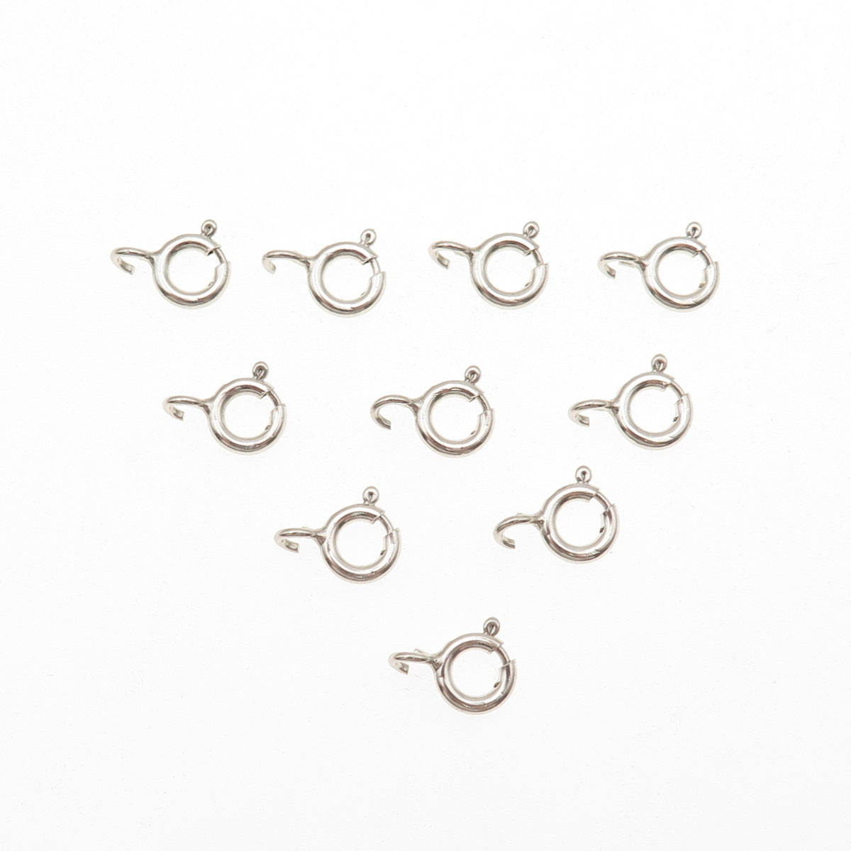 925 Sterling Silver Vintage SET of 10 Spring Ring Lock Clasps
