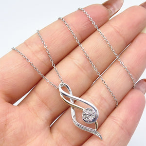 925 Sterling Silver / 10K Gold Italy Real White Diamond Rolo Chain Necklace 17"