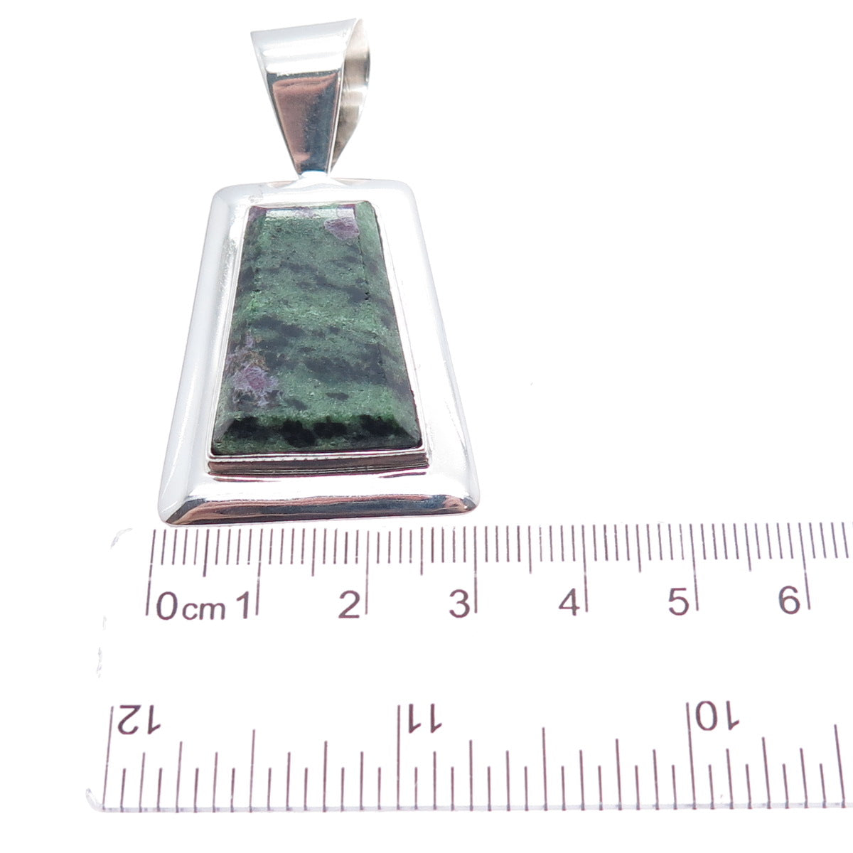 JAY KING DESERT ROSE 925 Sterling Silver Vintage Real Ruby Zoisite Charm Pendant