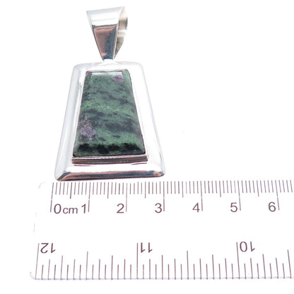 JAY KING DESERT ROSE 925 Sterling Silver Vintage Real Ruby Zoisite Charm Pendant