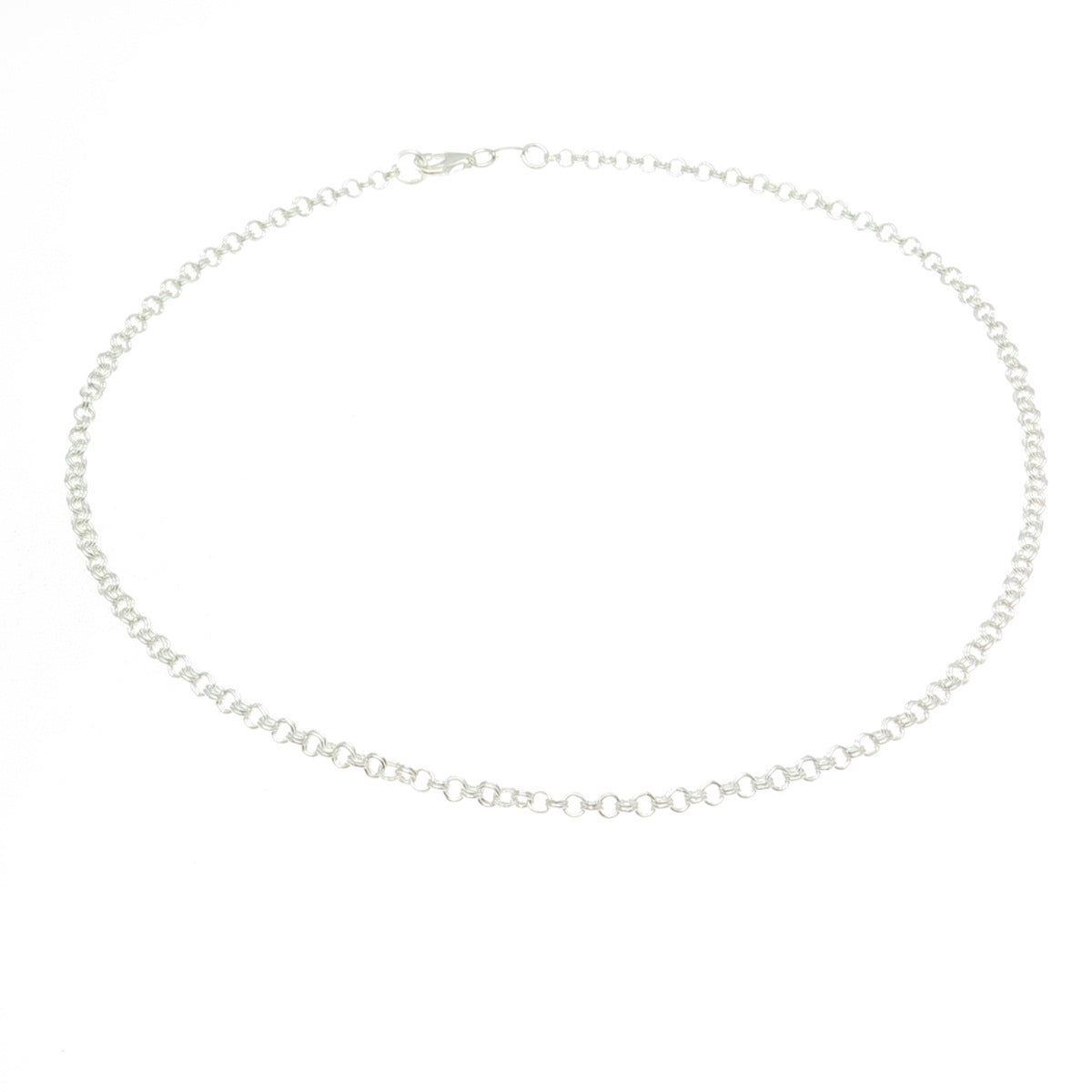 925 Sterling Silver Italy Double Rolo Chain Necklace 16"