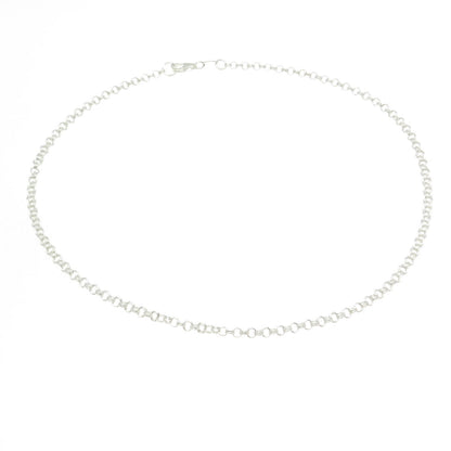 925 Sterling Silver Italy Double Rolo Chain Necklace 16"