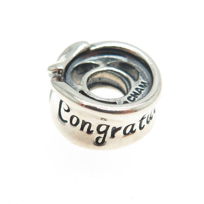 CHAMILIA 925 Sterling Silver "Congratulation" Bead Charm