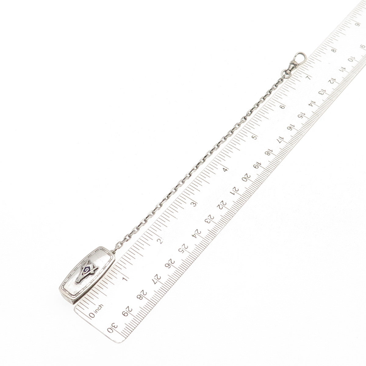Hickok Sterling Silver Antique Art Deco Beltogram Pocket Watch / Belt Loop Chain