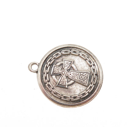925 Sterling Silver Vintage Presbyterian Cross Medal Charm Pendant