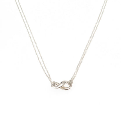 Tiffany & Co. 925 Sterling Silver Vintage Infinity Double Chain Necklace 16"