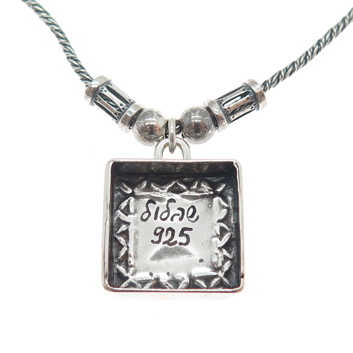 DIDAE 925 Sterling Silver Vintage Adam & Eve Twisted Rope Chain Necklace 16"