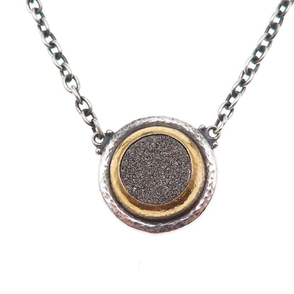 Gurhan 925 Sterling Silver 24K Gold Vintage Real Druzy Cable Chain Necklace 18"