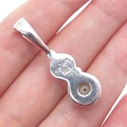 SAJEN 925 Sterling Silver Vintage Real Pearl Spiral Drop Pendant