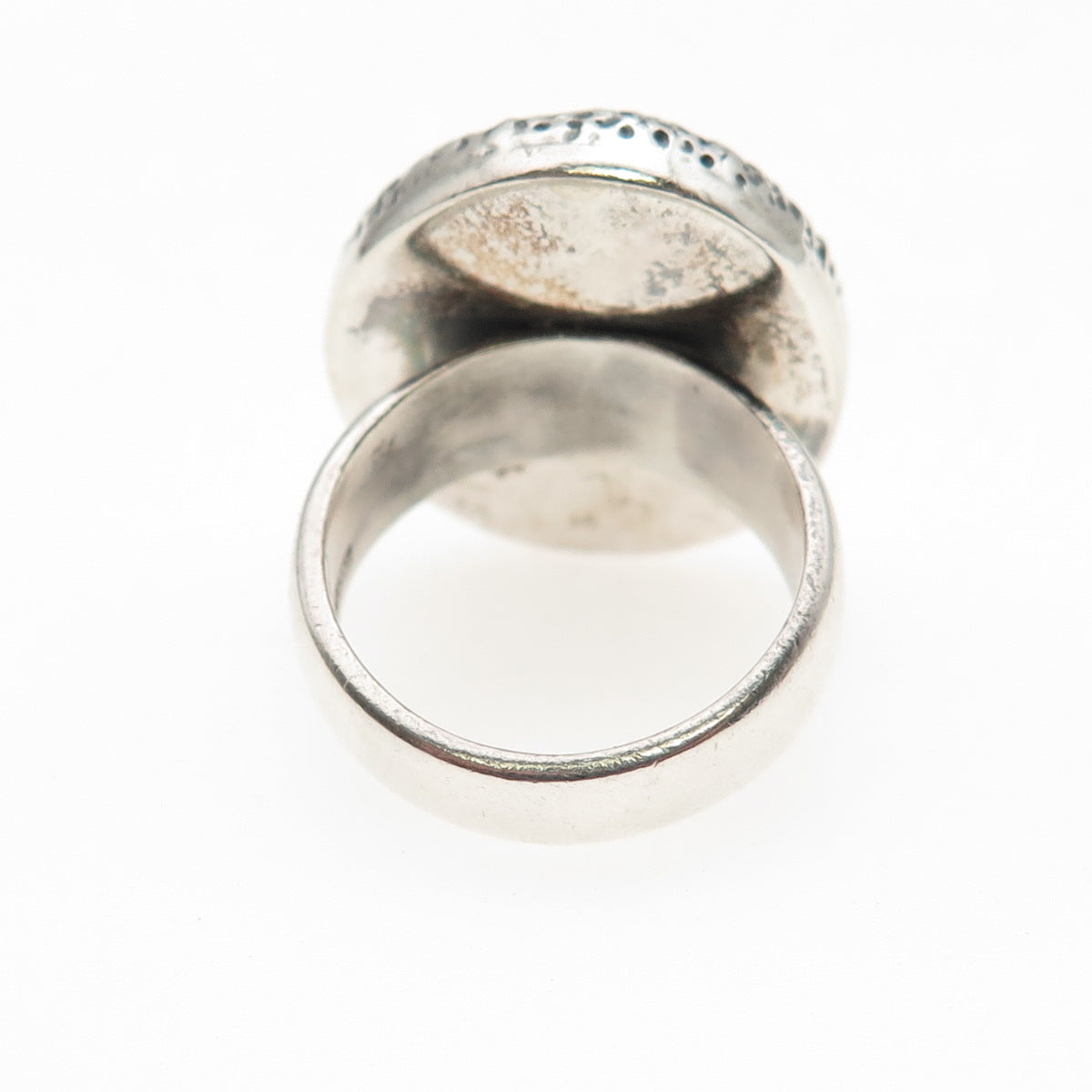 925 Sterling Silver Vintage Italy Sand Dollar Oxidized Ring Size 6.25