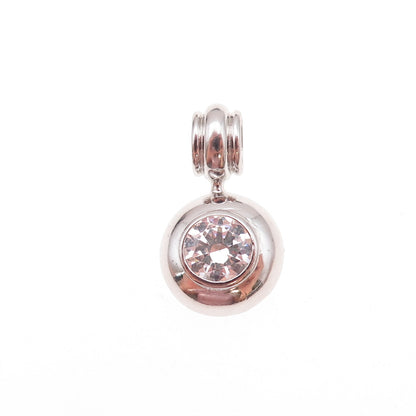 Itaor 925 Sterling Silver Italy Round-Cut C Z Charm Pendant
