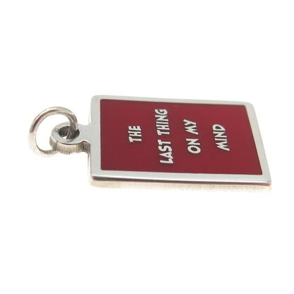 925 Sterling Silver Enamel "The Last Thing On My Mind" Minimalist Charm Pendant