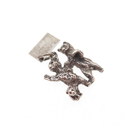 Bell Trading Post 925 Sterling Silver Vintage Three Bears Oxidized Charm Pendant