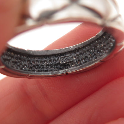 925 Sterling Silver Vintage X-Shape Oxidized Band Ring Size 9