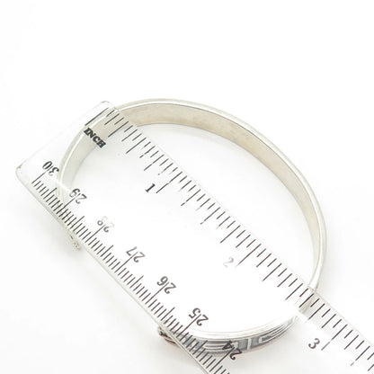 925 Sterling Silver Vintage Mexico Maze Adjustable Cuff Bracelet 7"