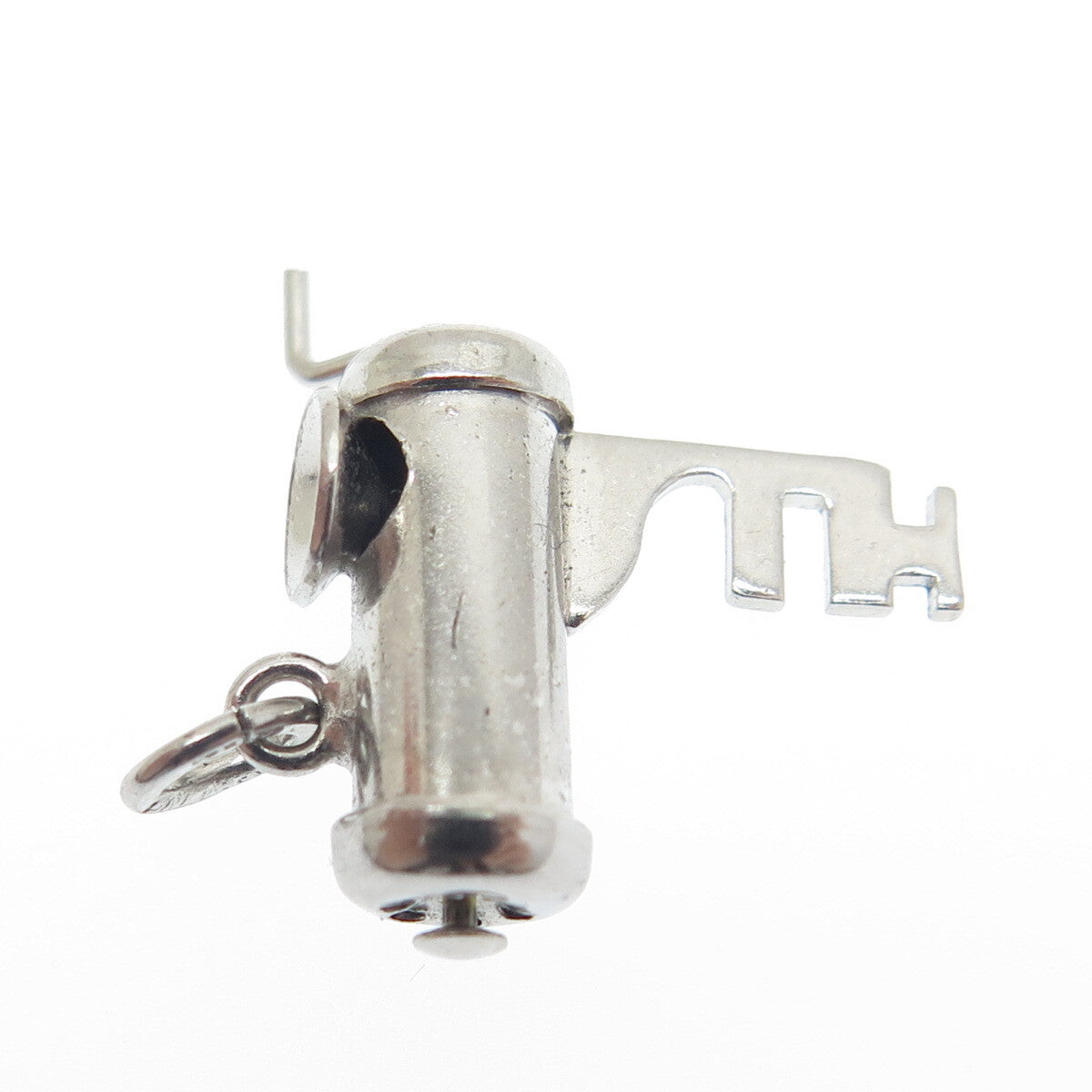 CARL ART Sterling Silver Antique Art Deco Meat Grinder Minimalist Charm Pendant